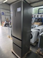 Haier Kühl-/Gefrierkombination Combi 3D 60 HTW7620ANMG Freistehend 414 l Edelstahl, Schubladen, EEK: A = 116 kWh/Jahr