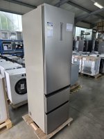 Haier Kühl-/Gefrierkombination Combi 3D 60 HTW7620ANMG Freistehend 414 l Edelstahl, Schubladen, EEK: A = 116 kWh/Jahr