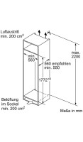 NEFF Einbaukühlschrank N 30 KI2821SE0, 177,2 cm hoch, 54,1 cm breit, Fresh Safe: Schublade für flexible Lagerung von Obst & Gemüse, EEK: E = 177 kWh/Jahr