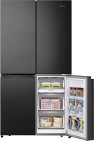 Hisense Multi Door RQ758N4SAFE Side-by-Side Kühlkombination, EEK: E = 320 kWh/Jahr, Nutzinhalt: 609l, NoFrost Plus - nie wieder abtauen!, Verstellbare Twist-Eismachine