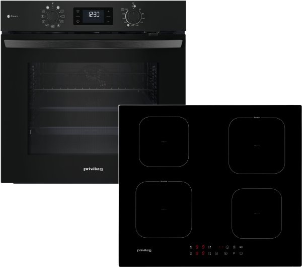 Privileg Backofen-Set BAKO Turn&Go Steam 620, mit Teilauszug, Hydrolyse, Hydrolyse - schnelle und mühelose Reinigung mit der Kraft des Dampfes