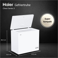 Haier Gefriertruhe Chest Freezer HCE200C Tiefkühltruhe Freistehend 196 l Weiß, Kompakte Größe: Flexibel einsetzbar, EEK: C