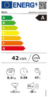 BEKO Waschmaschine WMOFE841, 8 kg, 1400 U/min, SteamCure-Dampffunktion für schonende Pflege und Frische