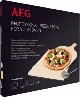 AEG A9OZPS1 Pizzastein Set 3-tlg. Naturstein Holzbrett Pizzamesser Backofen Neu!